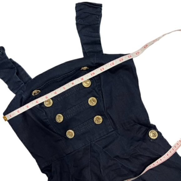 BUNDLE 3 FOR $18- NEW Military Denim Dress Blue Gold Buttons Nautical Coastal XS - Picture 7 of 13